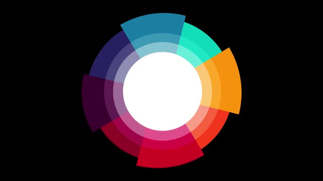 4K Video A Color wheel palette animation loop in rainbow shades