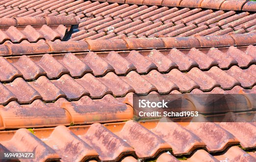 angled natural red tiled roof