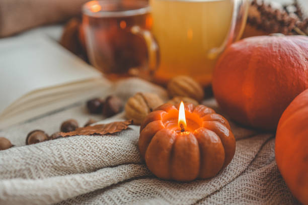 istock Autumn composition in the home interior, aesthetics 1694952758
