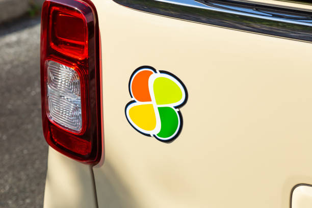 istock Senior driver identification mark affixed to the car. 1694955410