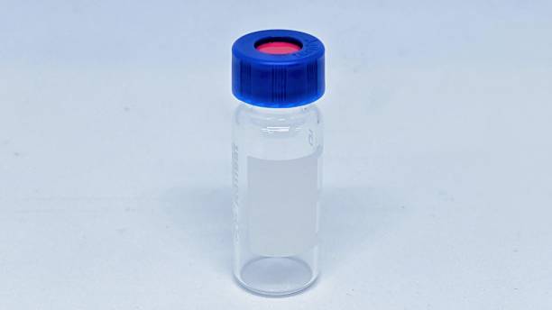 istock Screw vial bottle with blue cap 1694958967