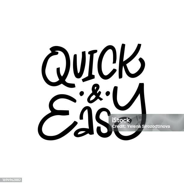Quick And Easy Handlettering Phrase Stock Illustration - Download Image