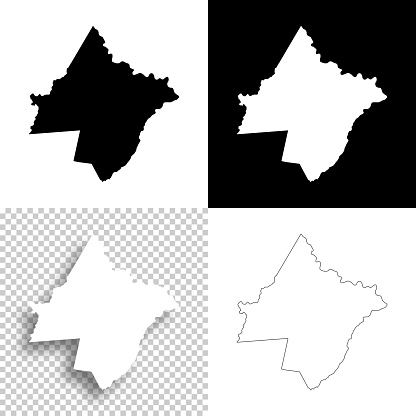 Map of Pike County - Pennsylvania, for your own design. Four maps with editable stroke included in the bundle: - One black map on a white background. - One blank map on a black background. - One white map with shadow on a blank background (for easy change background or texture). - One line map with only a thin black outline (in a line art style). The layers are named to facilitate your customization. Vector Illustration (EPS file, well layered and grouped). Easy to edit, manipulate, resize or colorize. Vector and Jpeg file of different sizes.