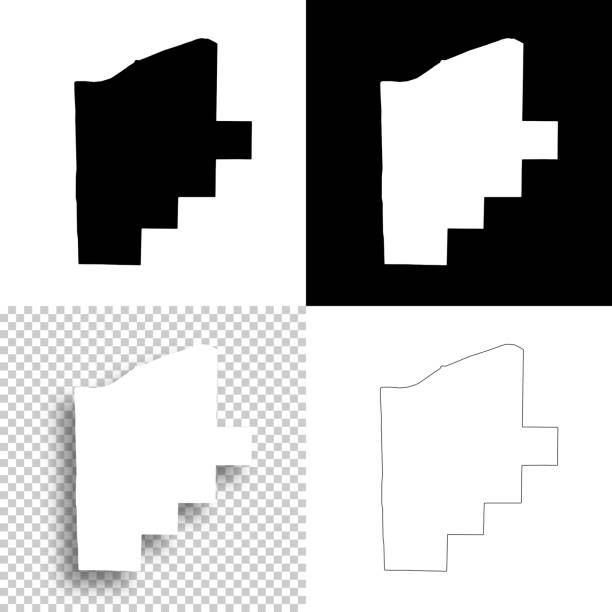 オハイオ州ロレーン郡。設計用のマップ。空白、白、黒の背景 - elyria点のイラスト素材／クリップアート素材／マンガ素材／アイコン素材