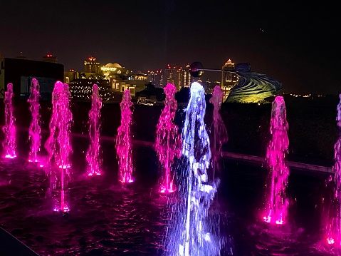 Qatar - Doha - Katara illuminated fountain