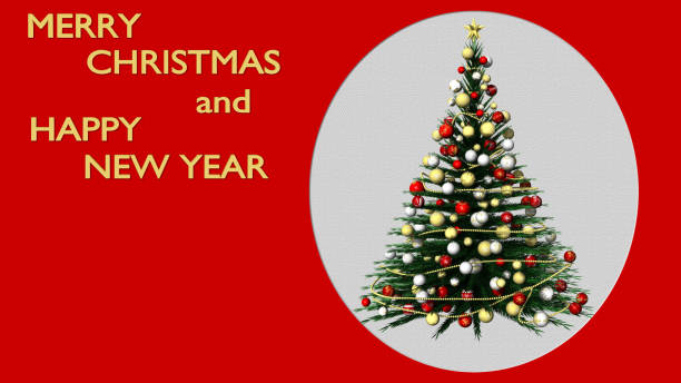 istock Christmas. Christmas tree in white space. Text space - 3D illustration 1695008691