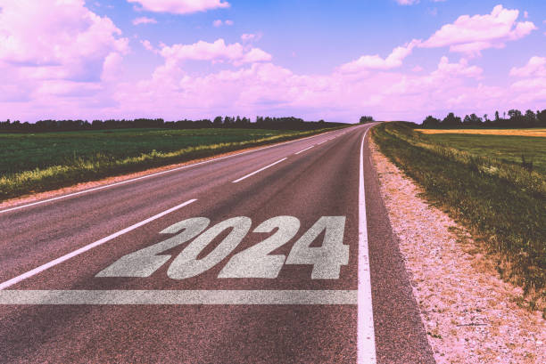 istock Goals start to planning 2024 with strategy road map.Business beginning challenge concept and growth contrivance idea. 1695080039