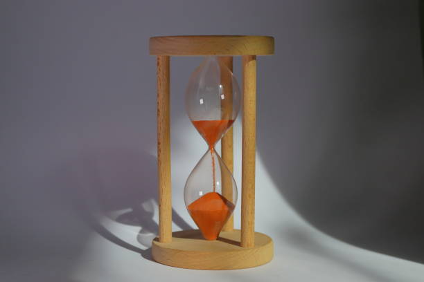 An hourglass almost empty It is an hourglass with the sand almost empty, which wants to show that there is very little time left. It can symbolize that the time humanity has left to avoid a catastrophe or simply self-extermination as a species is almost exhausted its almost time stock pictures, royalty-free photos & images