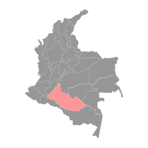 Caqueta department map, administrative division of Colombia. Caqueta department map, administrative division of Colombia. caqueta stock illustrations
