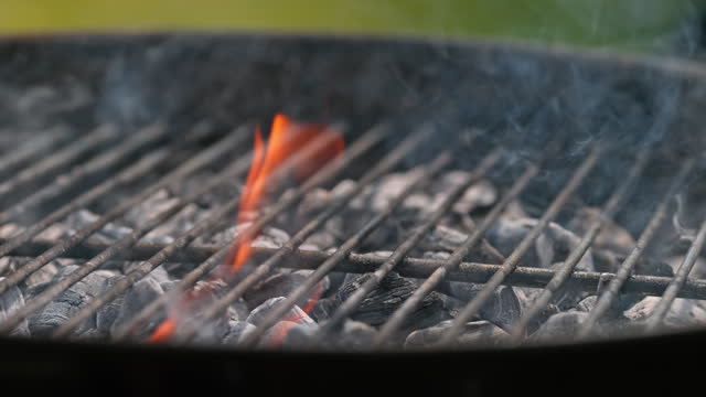 SLO MO Charcoal grill smoking