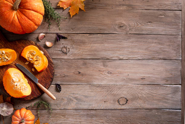 istock Autumn pumpkins, cooking ingredients 1695154881