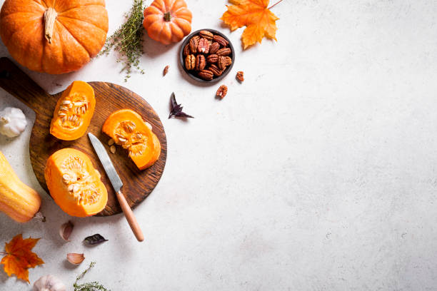 istock Autumn cooking background with pumpkins 1695154932
