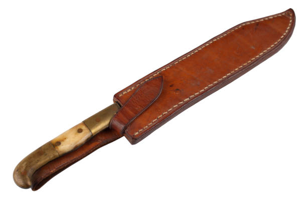 istock Vintage hunting knife with leather holster 1695157916