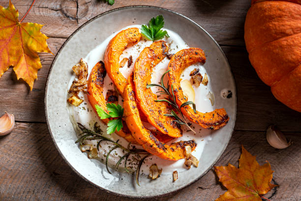 istock Grilled pumpkin with greek cheese and herbs 1695158994