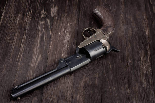 istock Antique american old west percussion revolver 1695159525