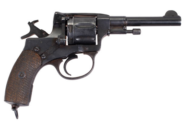 istock Cocked russian revolver isolated on a white 1695162449