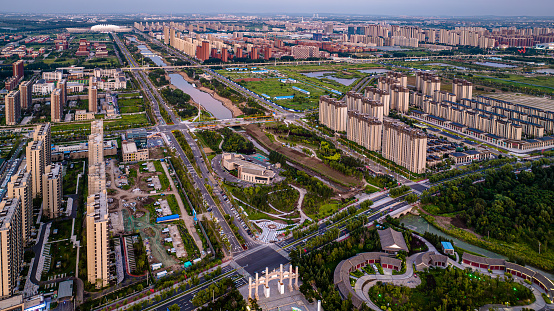 Urban architectural landscape in Changchun New District, China