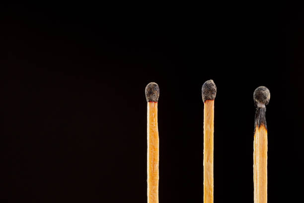 istock Matchsticks burned in the dark background. 1695182056