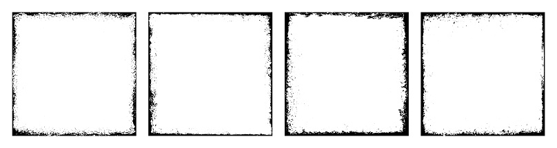 Grunge frame. Set of square frames. Empty black boxes. Vector illustration isolated on white background.