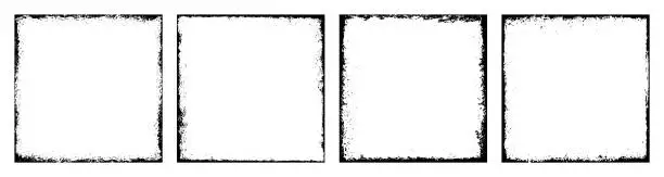 Vector illustration of Grunge frame. Set of square frames.