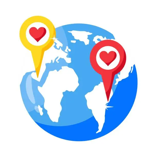 Vector illustration of World donation location vector colorful stickers Icon Design illustration. EPS 10 File