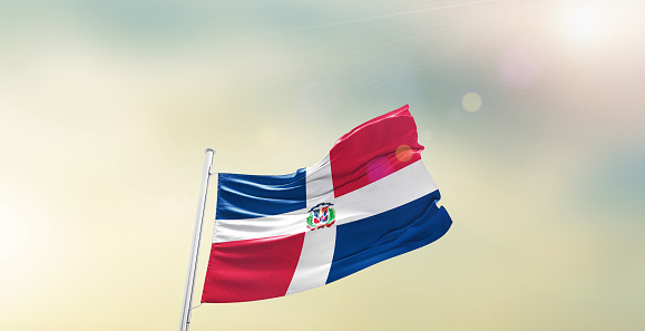 Dominican Republic national flag waving