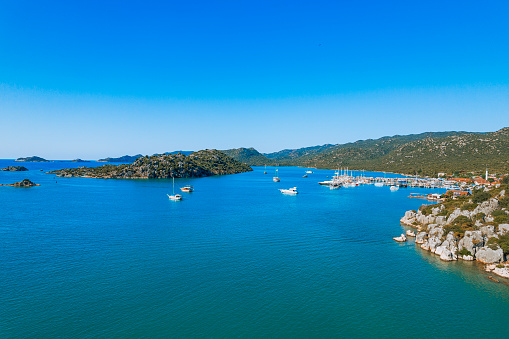 Aerial view of Kekova, Simena in Turkey