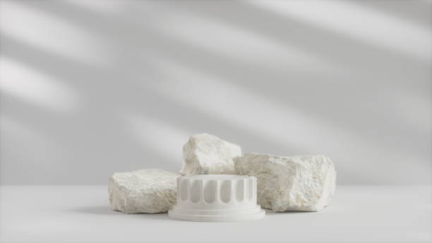 Mockup with stone, exhibition stage, product presentation