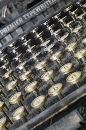 A closeup of the keys of an old typewriter - from 1917