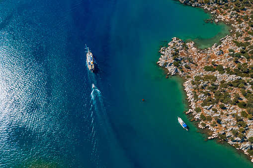 Aerial view of Kekova, Simena in Turkey