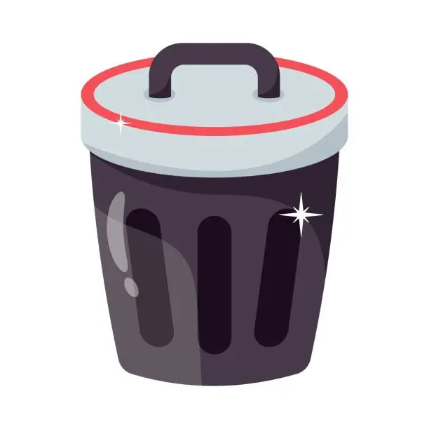 Vector illustration of Trash bin vector colorful stickers Icon Design illustration. EPS 10 File