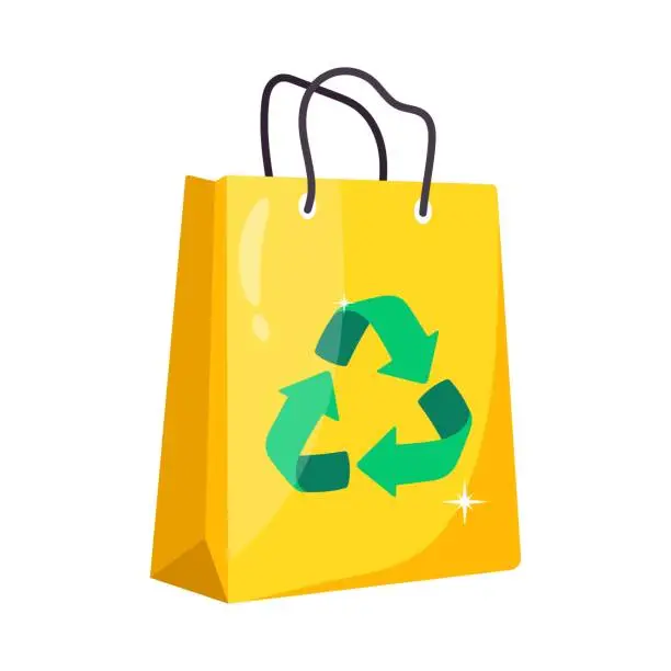 Vector illustration of Recycle bag vector colorful stickers Icon Design illustration. EPS 10 File