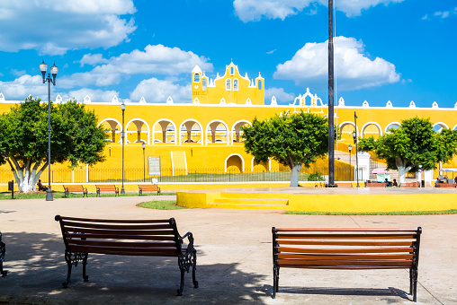 Izamal, Yucatan, Mexico, A cityscape of Convento De San Antonio De Padua (in english, Convent of San Antonio De Padua Izamal), Editorial only.