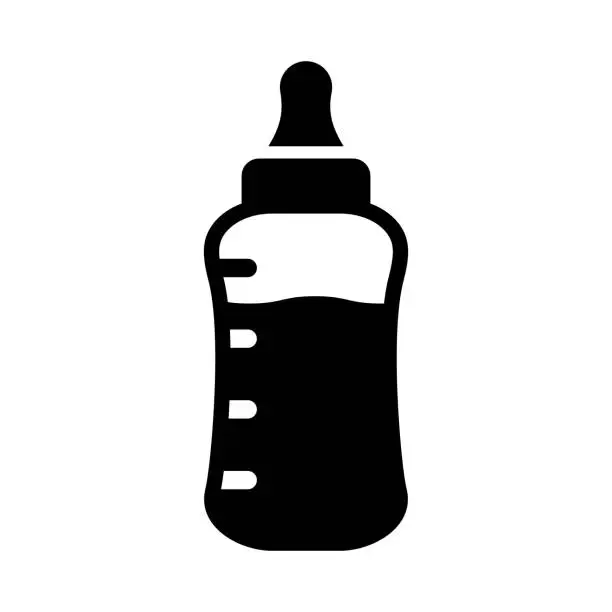 Vector illustration of Baby Bottle Vector Glyph Icon For Personal And Commercial Use.
