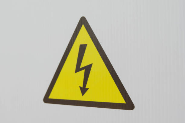 istock Warning Yellow and Black Sign Danger of Electrocution Do not Enter 1695314881