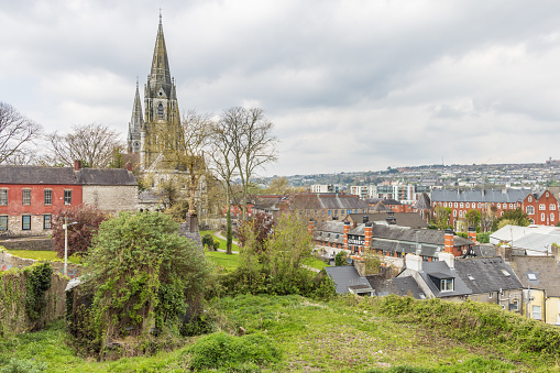 View from Fort Elizabeth Dun Elise with Saint Fin Barre's Cathedral in Cork Munster province in Ireland Europe
