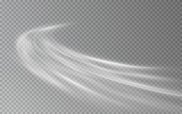 Speed ​​line light effect.Abstract fast moving lines of light.Line with the effect of the movement of a cold wind, a storm, a threat.Vector set of breezes for design with air conditioners.
