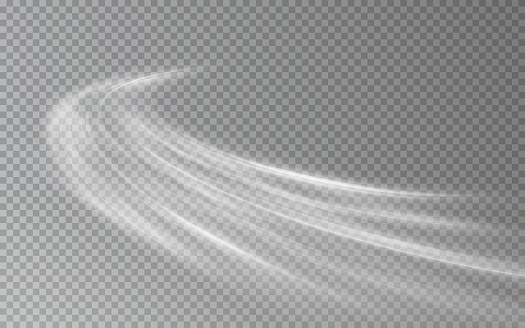 Speed ​​line light effect.
Abstract fast moving lines of light.
Line with the effect of the movement of a cold wind, a storm, a threat.
Vector set of breezes for design with air conditioners.