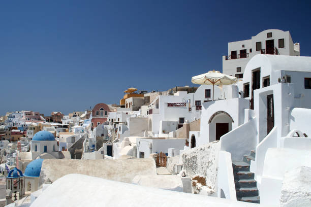 Whitewashed houses in Oia on Santorini island, Cyclades, Greece