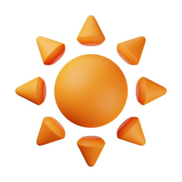 istock Orange Sun 3D Illustration Isolated on White Background 1695388551
