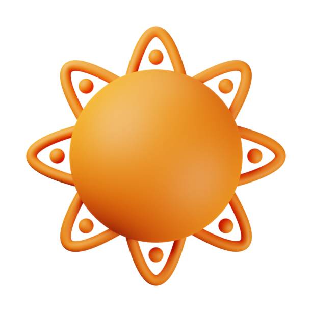 istock Orange Sun 3D Illustration Isolated on White Background 1695388557