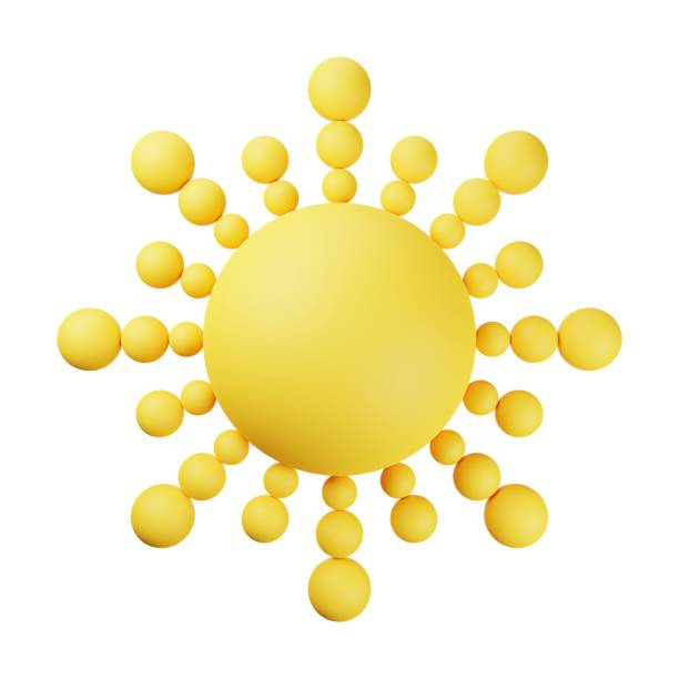 istock Yellow Sun 3D Illustration Isolated on White Background 1695389674