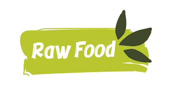 Raw Food Badge Design. Organic Product, Healthy Lifestyle