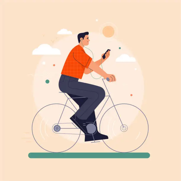Vector illustration of Bicycle ride.