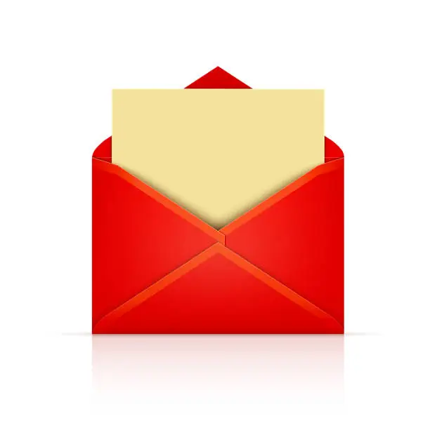 Vector illustration of Red envelope with Manila letter on a white background