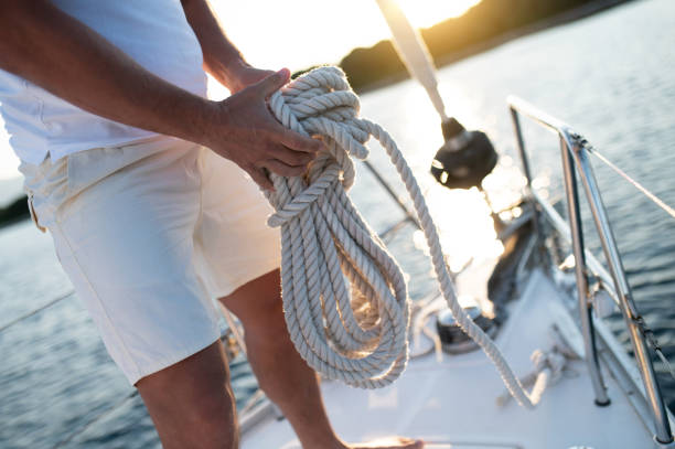 istock Man on a yacht getting ready for traveling 1695440058