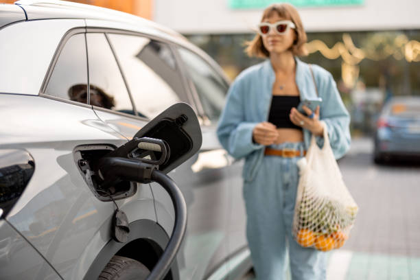 istock Electric car charging outdoors 1695458531