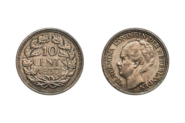 10 Cents 1937 Wilhelmina. Netherlands coin. Obverse Reverse