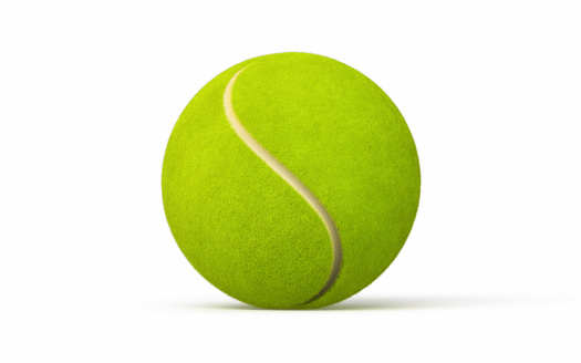 3d Render Tennis Ball object + shadow clipping path