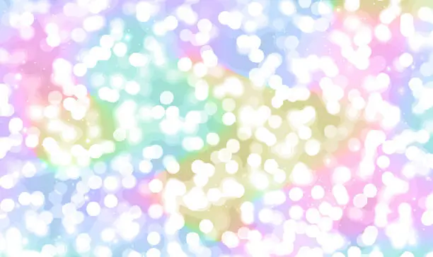 Vector illustration of Cute abstract multicolor pastel glitter sparkle and bokeh background